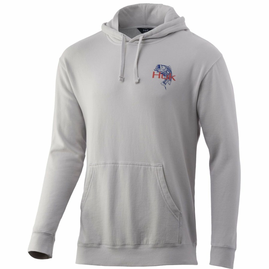 HUK LOGO MENS COTTON HOODIE- Oyster – Mission Pet Supplies & Country Store